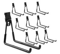 botle Set of 10 Tool Wall Hooks, Tool Hooks for Power Tools, Straight 19 cm, PVC Sheath, for Garage, Shed, for Ladders and Shovels, Double Hooks, up to 25 kg