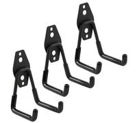 botle Set of 3 Wall Hooks, Tool Hooks, Straight 7 cm, PVC Shed, for Garage, Workshop, Shed, Sports Equipment, Double Hooks, Load Capacity up to 40 kg, for Extension Cable