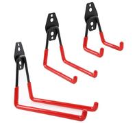 botle Set of 3 wall hooks, tool hooks, straight, S, M, L, steel, with PVC, for garage, workshop, power tools, sports equipment, double hooks, load capacity up to 40 kg, extension cable