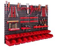 botle Tool Wall Perforated Plastic with 23 Stacking Boxes + Wall Shelf + Tool Holder, Small Parts Storage 115 x 78 cm, Wall Workshop, Hanging Shelf, Sorting Shelf, Workbench Storage System