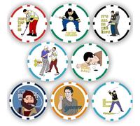 botogift 8 Pcs Golf Ball Marker, Premium Golf Accessories & Funny Golf Gifts for Men Women Golfers - Happy
