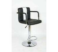 Boton Retro Style Kitchen Breakfast Bar Stool American Diner Style Black And White Padded Seat Height Adjustable