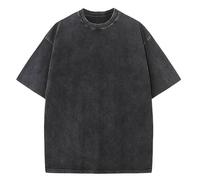 Botong Men Oversized Gym Loose Fit Tshirt Heavy Cotton Acid Wash Vintage Unisex Workout T Shirts One pc Black XL