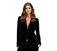 Botong Velvet Womens Formal Suit Set Peak Lapel Office Work Outfit Professional Business Suit Black XL