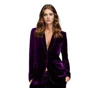Botong Velvet Womens Formal Suit Set Peak Lapel Office Work Outfit Professional Business Suit Deep Purple XL