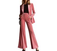 Botong Velvet Womens Pant Suit 2 Piece Set Women Formal Office Work Suit Wedding Prom Tuxedo Pink L