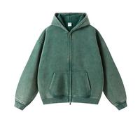 Botong Womens and Mens Oversized Hoodies Pants Set Vintage Acid Wash Zip Up Y2K Hooded Sweatshirt with Pocket