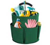 Bototack Cleaning Caddy with Handle, Cleaning Products Organiser, 17L Foldable Storage Basket, Cleaning Caddy Organiser, Portable Multi Cleaning Bucket Bag for Home, Garden (Green)