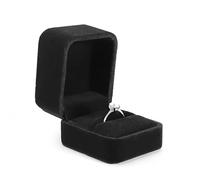 Bototack Velvet Ring Box - Engagement & Wedding Gift Box for Proposal, Anniversary & Valentine's Day (Black)
