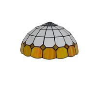 BOTOWI 12 Inch Stained Glass Lamp Shade Replacement Only Tiffany Style Stained Glass Lampshade, Minimalistic Mediterranean Lamp Cover Fit for Table lamp Pendant Light Floor Lights,Yellow