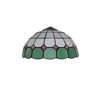 BOTOWI 12 Inch Stained Glass Lamp Shade Replacement Only Tiffany Style Stained Glass Lampshade, Minimalistic Mediterranean Lamp Cover Fit for Table lamp Pendant Light Floor Lights,Green