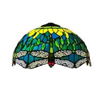 BOTOWI 16-Inch Dragonfly Lampshade Replacement, Tiffany Style Stained Glass Lamp Shade Only for Table Lamps Pendant Lamps Floor Lights Ceiling Fixture,Green