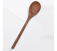 BOTOWI 6 PCS Wooden Kitchen Utensils Set - Natural Black Walnut Wood Spoons, Spatulas, Spaghetti Server, Ladle - Nonstick Cookware Safe, 14" Long Handle
