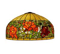 BOTOWI Large Tiffany Lamp Shade Replacement 20-Inch Stained Glass Lampshades, Elegant Flower Design Only for Table Lamp Floor Lamps Pendant Light,Rose