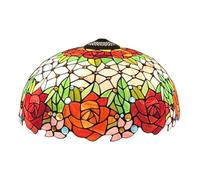 BOTOWI Large Tiffany Style Stained Glass Lampshades Replacement, 16 Inch Rose Baroque Glass Lamp Shade, Tulip Floral Light Cover Only for Table Lamps Pendant Lamps Floor Lights,Rose