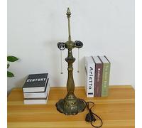 BOTOWI Table Lamp Base Replacement Only, Wide 8 Inch Height 26 Inch, Fit for 16 Inch Tiffany Style Stained Glass Lampshade, Dark Bronze Finish, Resin, Pull Chain Switch