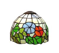 BOTOWI Tiffany Lamp Shade 8 Inch Wide Accessories Replacement, Only 20 cm Stained Glass Lampshade, Vintage Light Cover for Table Lamp Pendant Light Bedside Reading Lamp Desk Light,Green