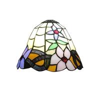 BOTOWI Tiffany Lamp Shade 8 Inch Wide Accessories Replacement, Only 20 cm Stained Glass Lampshade, Vintage Light Cover for Table Lamp Pendant Light Bedside Reading Lamp Desk Light,White