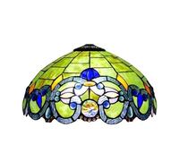 BOTOWI Tiffany Lamp Shade Replacement, Only 16 Inch Wide Baroque Style Stained Glass Lampshades, Suitable for Bedside Reading Lamp Hanging Lamp Table Lamp Floor Lamp,Green