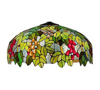 BOTOWI Tiffany Style Stained Glass Lampshade Replacement, Elegant Grapes Design, 20 inch Wide 10 inch High Lamp Shade Only for Table Lamps Pendant Lamps Floor Lamp