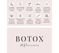 Botox Aftercare Card | 50 Pack | 2x3.5 Inch Business Card Size | Botox Aftercare Kit | Pink & White Simple Design with Illustration & Instruction