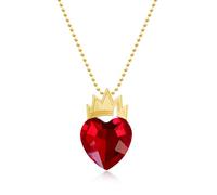 Botrinal Evie Red Heart Necklace Descendant Costume Queen of Hearts Princess Halloween Jewelry for Valentine's Gift, Metal, Rhinestone