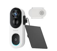BOTSLAB 2K Doorbell Camera Wireless with Solar Panel, Nonstop Power Video Doorbell with Head-to-Toe View, AI Detection, No Monthly Fee, IP66 Waterproof, 5200mAh Battery, 2.4Ghz WiFi, 2-Way Audio