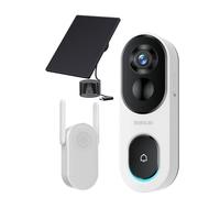 BOTSLAB 2K Doorbell Camera Wireless with Solar Panel, Video Doorbell with Head-to-Toe View, IP66 Waterproof, AI Detection, No Monthly Fee, 2.4Ghz WiFi, 2-Way Audio, 5200mAh Battery,