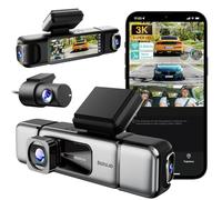 BOTSLAB 3K 4 Channel Dash Cam, 3K/4K Front and 3 * 1080p Car Camera Left Right Rear with 560°Wide Angle, 24/7 Parking Mode, Built-in 5.8GHz WiFi and GPS, Voice Control, Night Vision WDR, Touch Screen