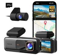 BOTSLAB 4K Dash Cam Front and Rear, 4K Car Dash Cam Front and 2K Rear Camera, Night Vision, STARVIS Dash Cam, ADAS, 170° Wide Angle, Built-in GPS and WiFi, 24/7 Parking Mode, Included 64 GB SD Card