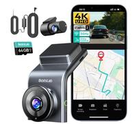 BOTSLAB 4K STARVIS 2 Dash Cam Front and Rear with BOTSLAB Hardwire Kit, Built in GPS, Voice Control, 24/7 Parking Mode, 5GHz WiFi Dash Camera for Cars, WDR Night Vision, 64GB Card Included