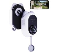 BOTSLAB Dual Lens Window Camera, Stick On Indoor Camera for Home Security