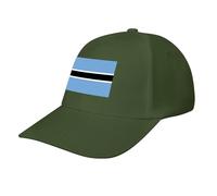 Botswana Flag Baseball Hat,Classic 6 Panel Adjustable Fashion Cap for Women Men,Running Workouts and Outdoor Army Green