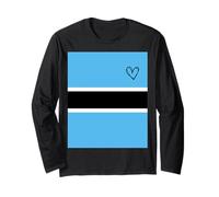Botswana Flag Batswana Heart Proud Heritage National Day Long Sleeve T-Shirt