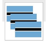 Botswana Flag Car Stickers Pack of 3 (100 x 60 mm) BWA Labels for Bike Van Helmet Packwith P1179