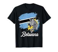 Botswana Flag Zebra African Wildlife Safari Design T-Shirt