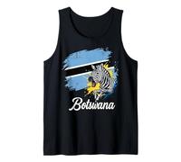 Botswana Flag Zebra African Wildlife Safari Design Tank Top