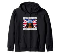 Botswana Girl Heritage British Born Botswanan Roots Pride Zip Hoodie