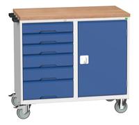 Bott Bott Verso Mobile Maintenance Trolley 1050x550x980mm - 700mm Cupboard, 6 Drawers