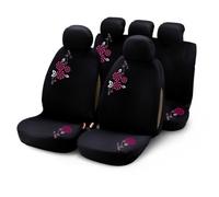 Bottari SpA 29010 My Flower Swivel Car Covers - Black/Pink (9 Pieces)