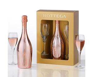 Bottega Rose Gold Rarity Gift Set with 2 Flutes 75cl