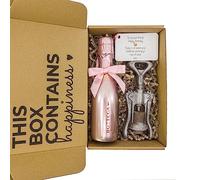 Bottega Rose Gold Sparkling Wine 20cl with Authentic Italian Chocolate Corkscrew - Presented in a Special 'A Little More Kindness' Gift Box - Chocolate and Wine gift For Her