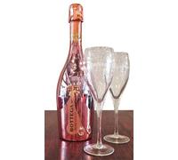 Bottega Rose Gold Sparkling WIne 75cl with 2 Bottega Flutes