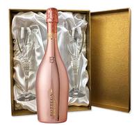 Bottega Rose Gold Sparkling Wine in Gold Presentation Set With Flutes 75cl 11.5% abv