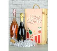 Bottega Sparkling Wine Duo Christmas Wood Box Gift