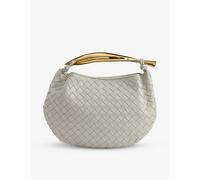 Bottega Veneta Agate Grey-gold Sardine Intrecciato-weave Leather Top-handle Bag 25x33x4cm
