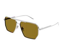 Bottega Veneta BV1012S 007 Man Sunglasses Metal Silver Brown Geometric