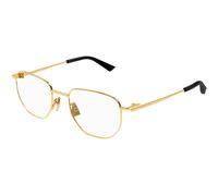 Bottega Veneta BV1301O 001 Unisex Optical frames Metal Gold Transparent Round
