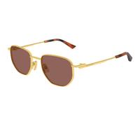 Bottega Veneta BV1301S 008 Unisex Sunglasses Metal Gold Red Round