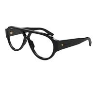 Bottega Veneta BV1318S 005 Man Sunglasses Acetate Black Transparent Pilot